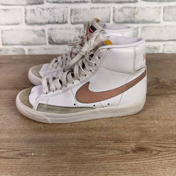Nike Other - Nike Blazer Mid 77 High Top Rose Gold White Kids 5.5Y